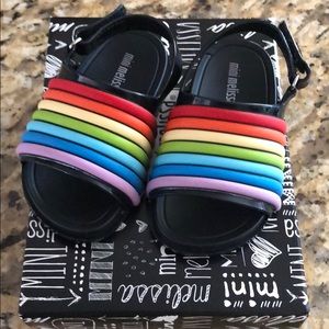 Mini Melissa Rainbow Beach Slide Sandal